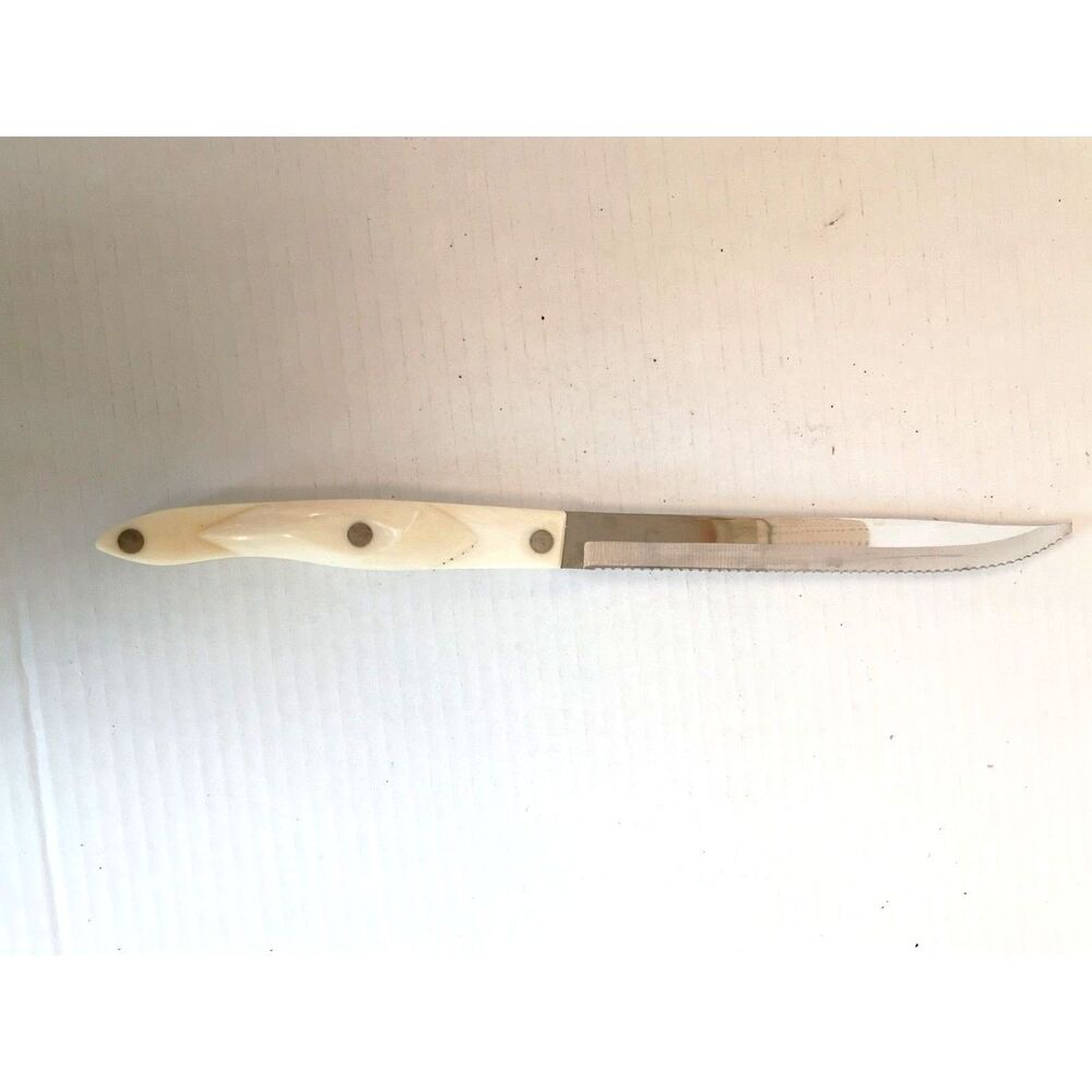 Vintage Cutco 1729 Petite Carver Knife Pearl White Handle Broken Tip
